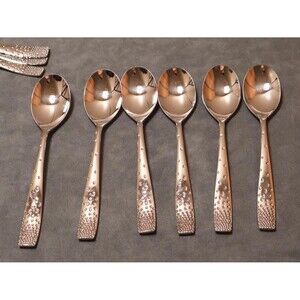 Nambe Dazzle Place Soup Spoons (6) Stainless 18/10 Flatware